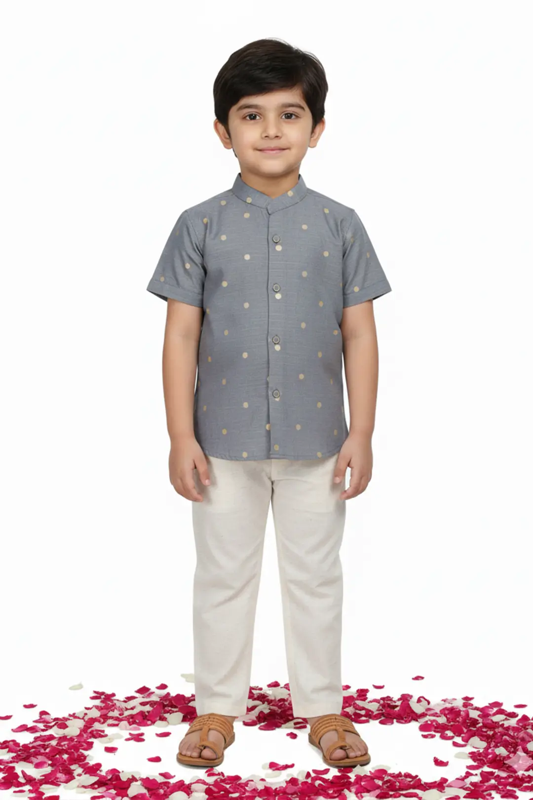 Grey Silk shirt & Pant Set
