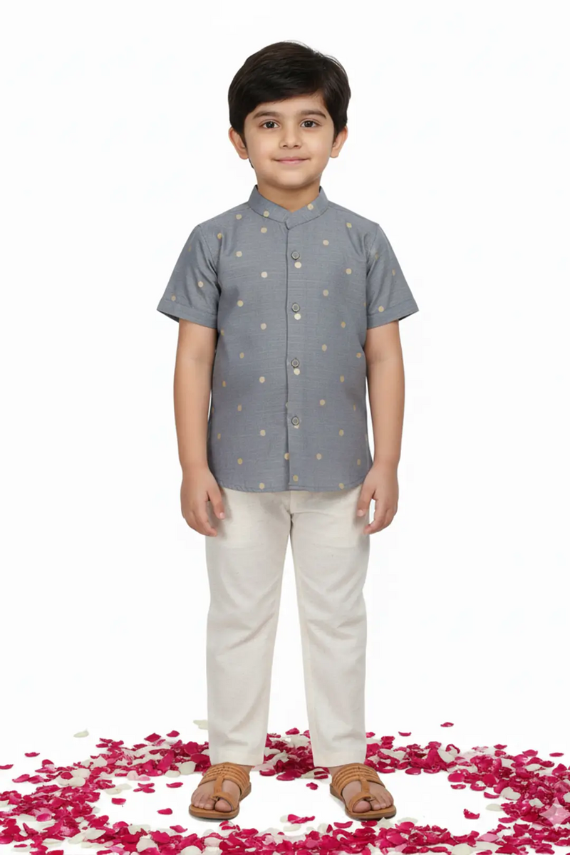 Grey Silk shirt & Pant Set