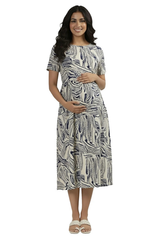Fluid Abstract Zipless Feeding Gown
