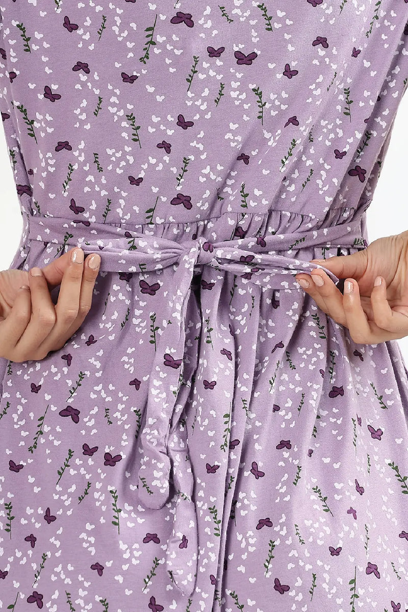 Lilac Flutter Zipless Feeding Gown