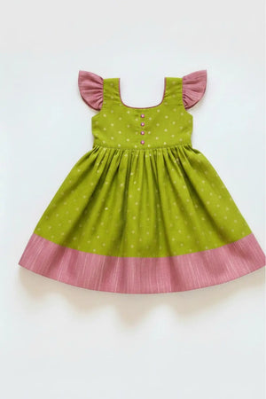 Lime Green Anvi Girl Frock