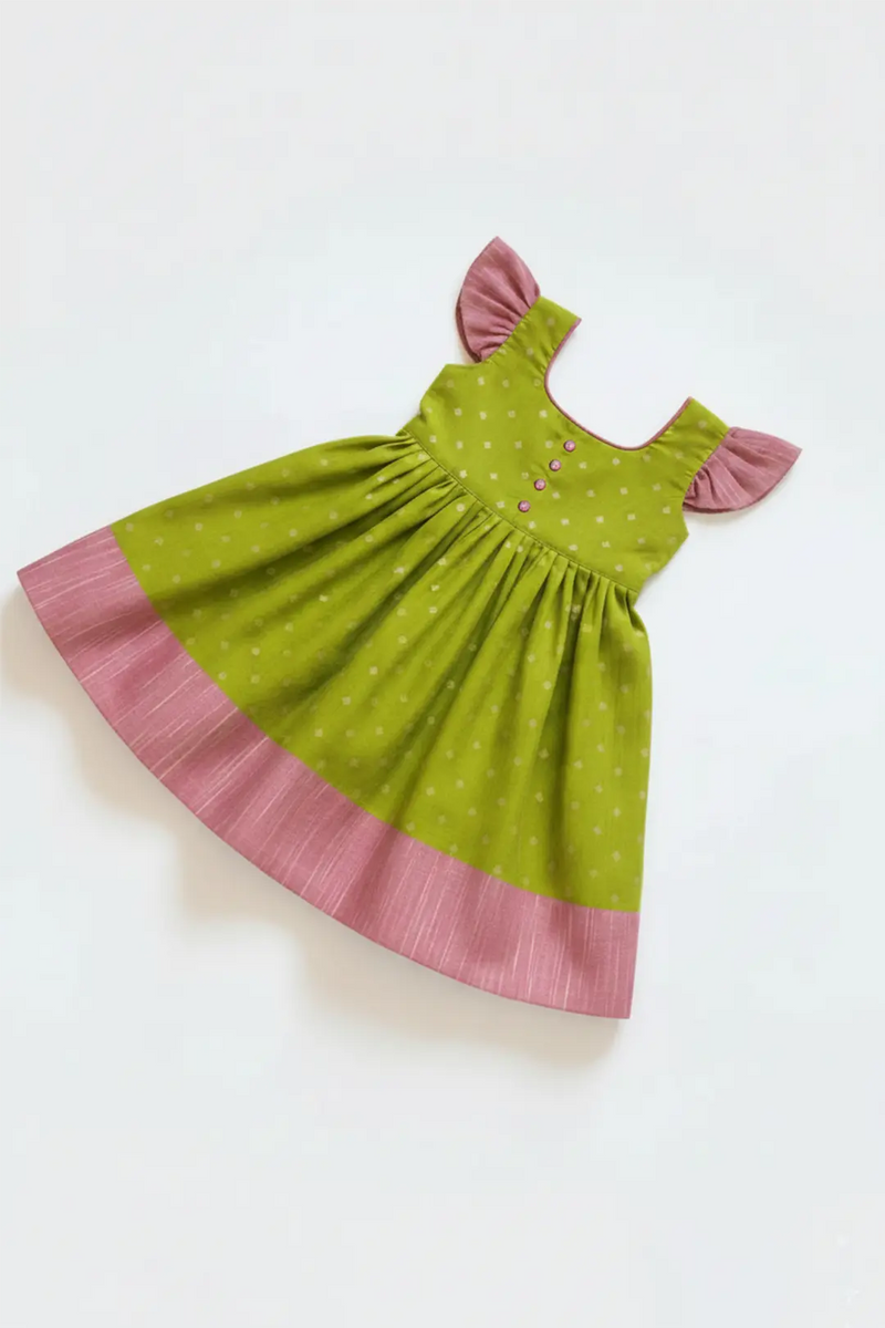 Lime Green Anvi Girl Frock