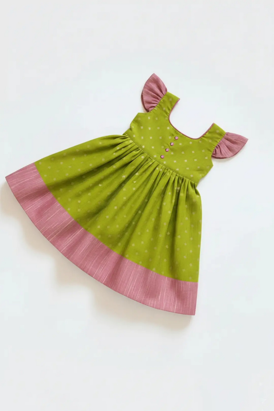 Lime Green Anvi Girl Frock