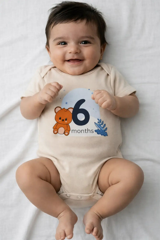 6 month  Milestone Onesies