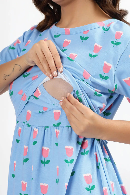 Morning Bloom Zipless Feeding Gown