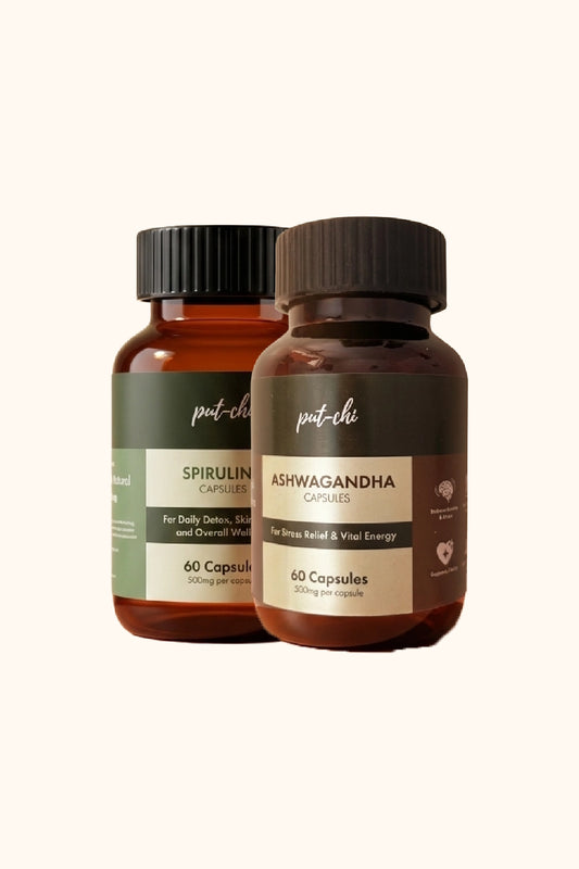 Stress Relief & Vitality Kit – Ashwagandha & Spirulina Capsules