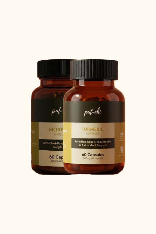 Digestive Balance Kit - Triphala Capsules &  Moringa Ginger Herbal Tea