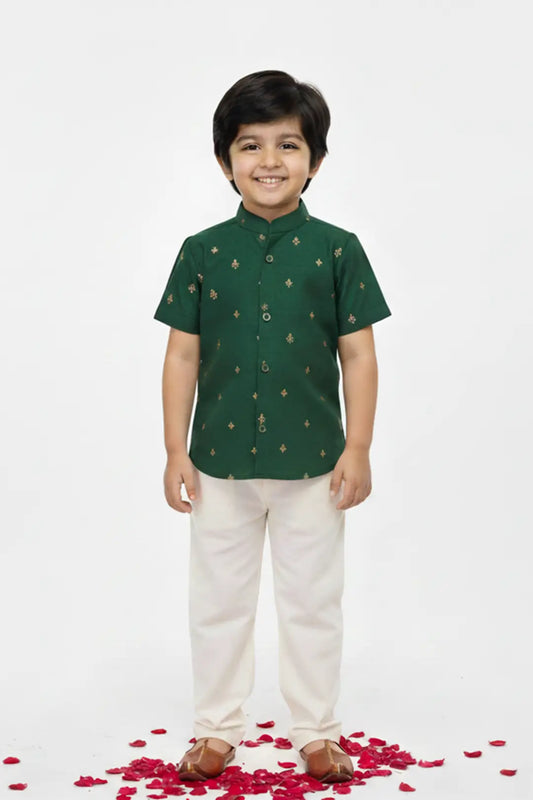 Pine Silk shirt & Pant Set