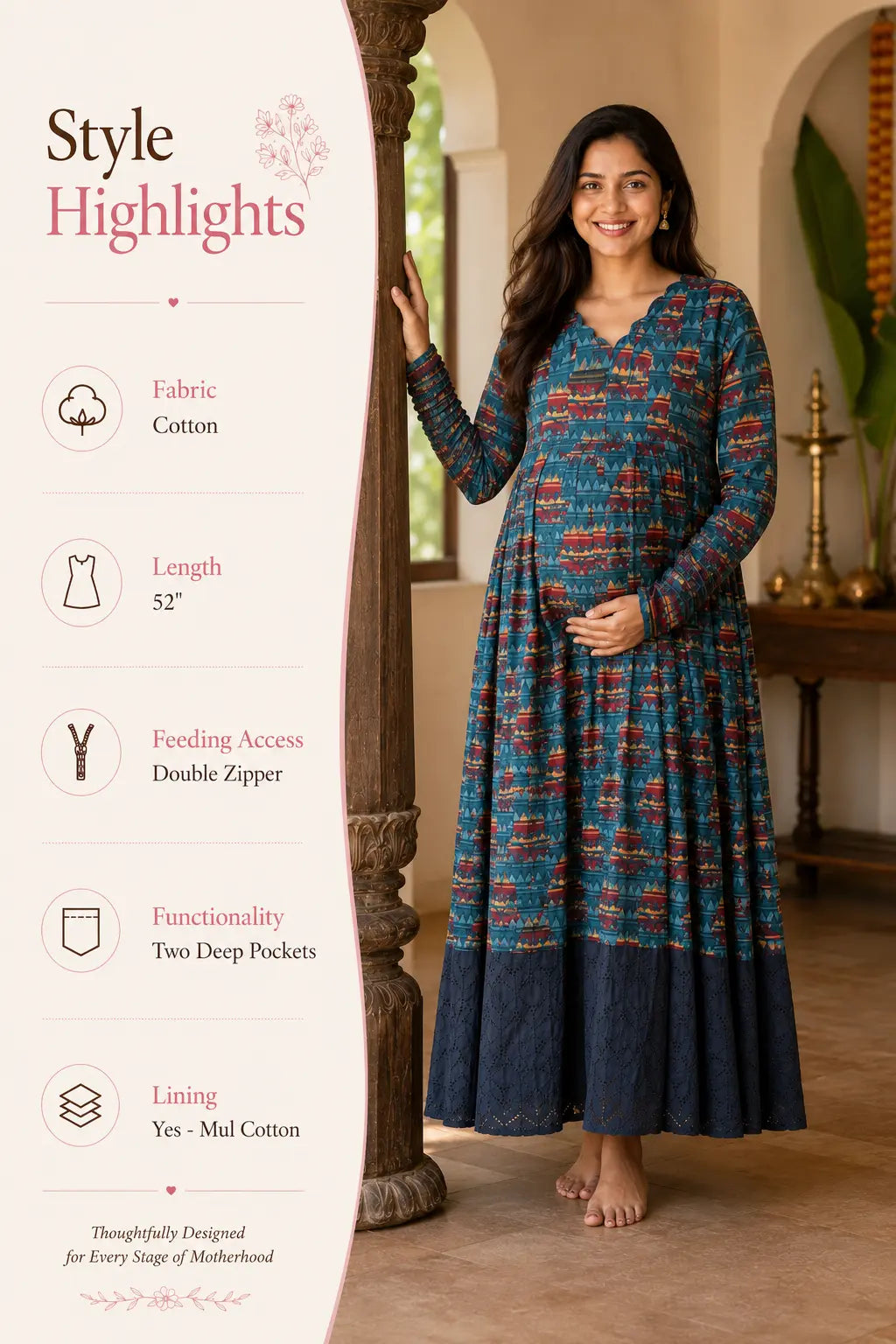 Aabha Heritage Maternity Anarkali (without dupatta)
