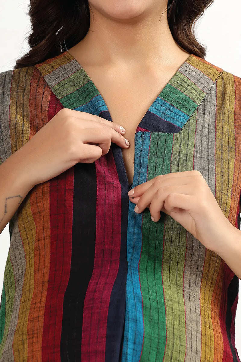 Rainbow Stripes Feeding Dress