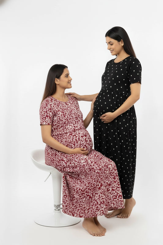 Star Light  & Red Swirl Zipless Feeding Gown