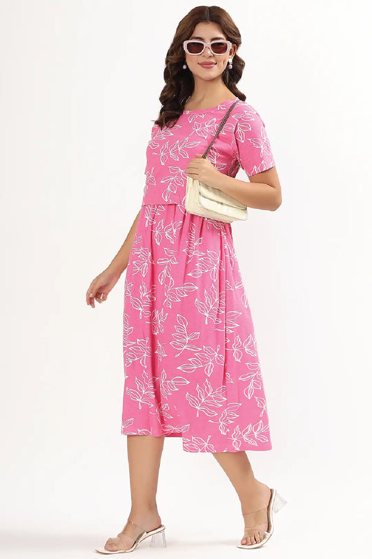 Rosy Dawn Zipless Feeding Gown