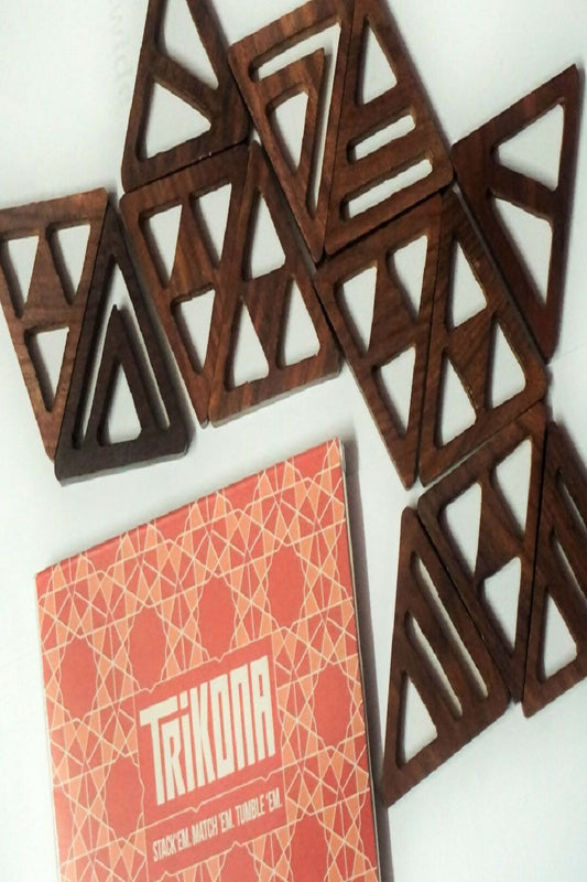 Handmade Trikona Mini Wooden Puzzles for Kids
