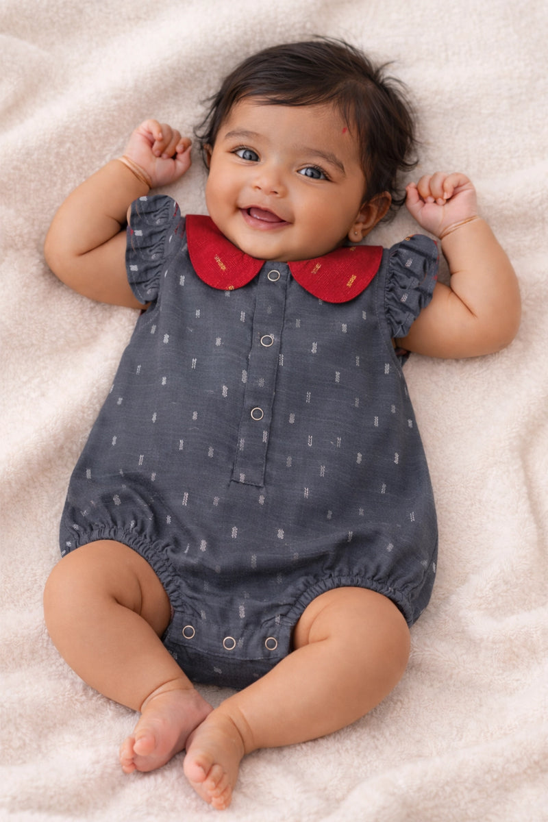 Smoky Scarlet Silk Romper