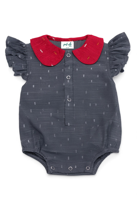 Smoky Scarlet Silk Romper