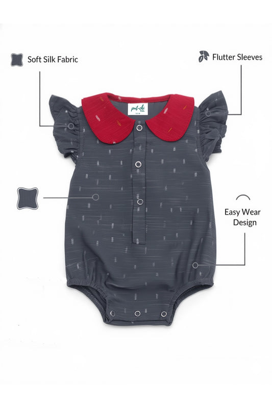 Smoky Scarlet Silk Romper