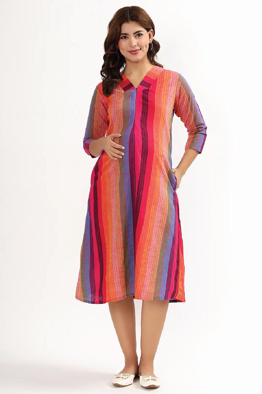 Sunset Stripes Feeding Dress