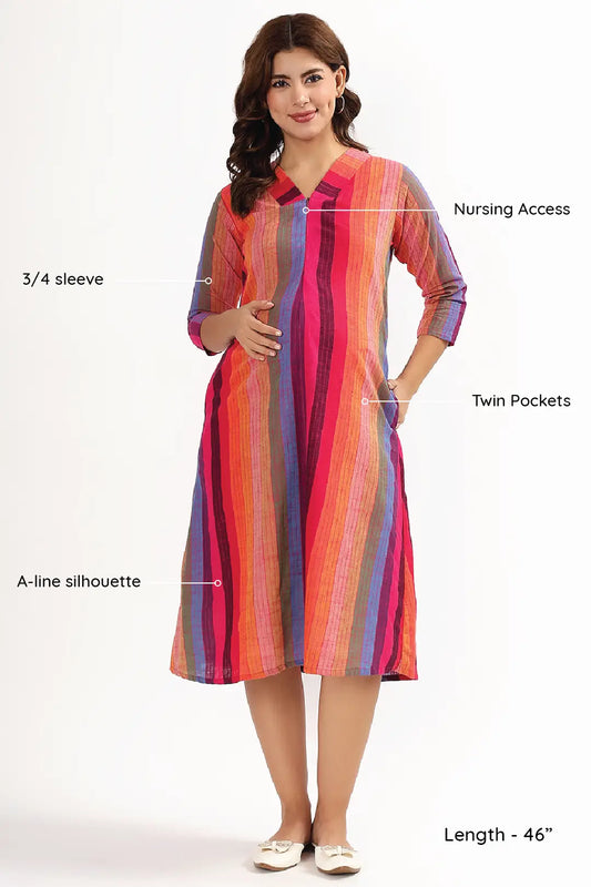 Sunset Stripes Feeding Dress