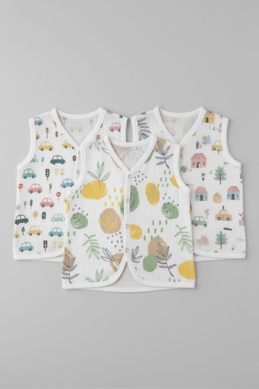 Muslin Sleeveless Jabla(Garden canvas, Little Lane & Tiny Town)