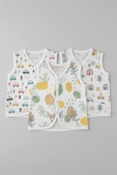 Muslin Sleeveless Jabla(Garden canvas, Little Lane & Tiny Town)