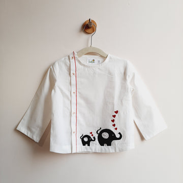 Organic Cotton Embroidered Shirts - Elephant