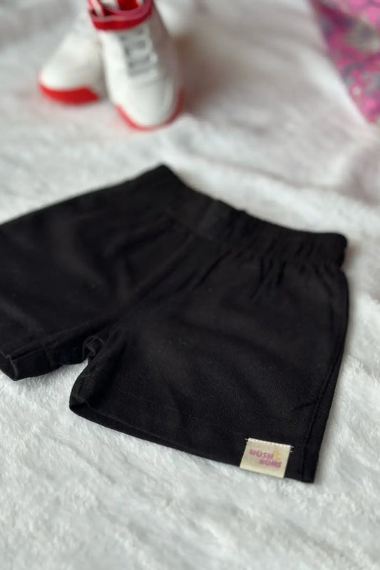 Black Organic Cotton Shorts for Boys