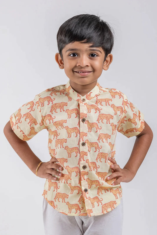 Boys' Stylish Leopard Print Shirt | Premium Cotton | Nesavu | Trendy and Wild Fashion