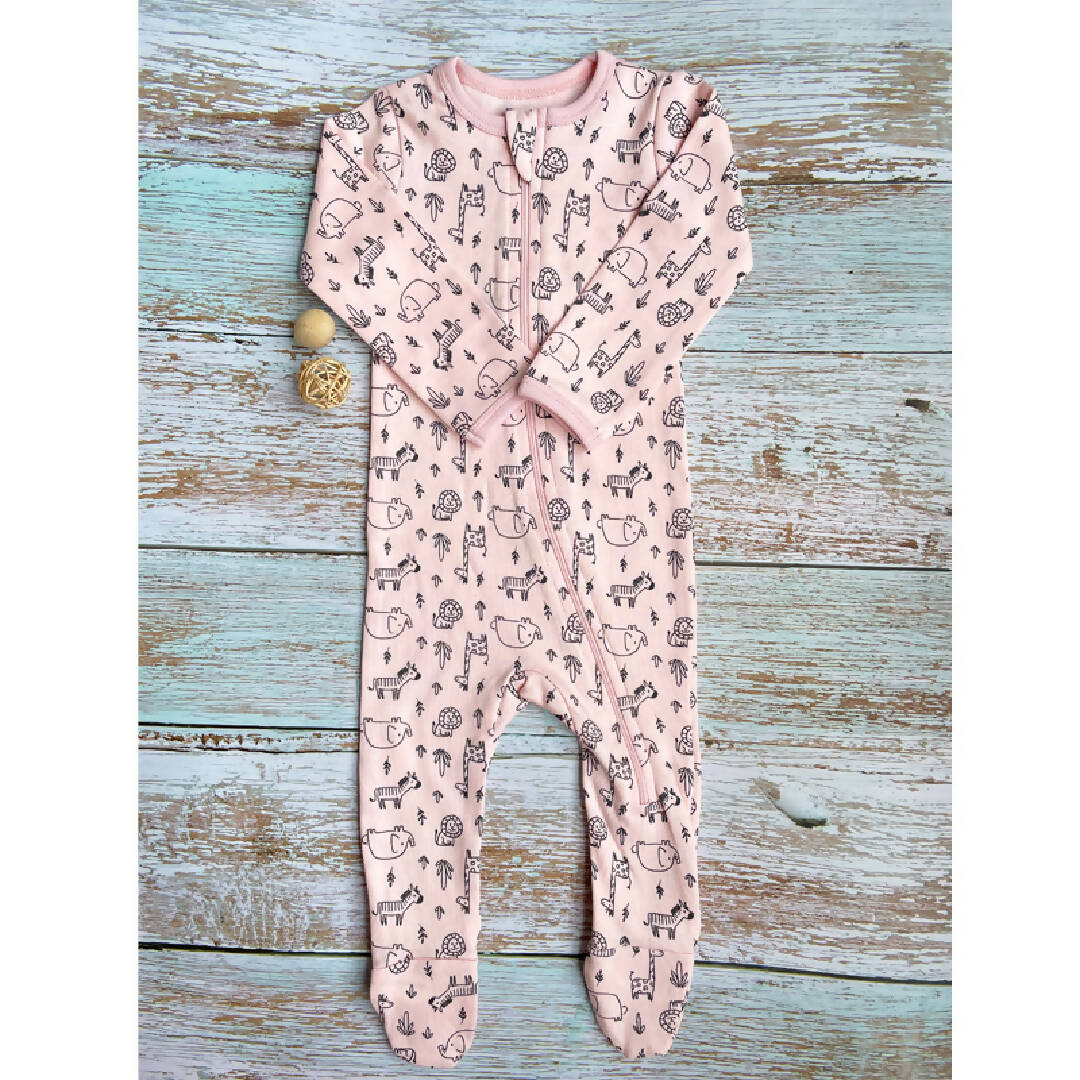 pink growsuit for gender neutral baby clothing