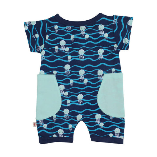 Blue Organic Cotton Bodysuit for Baby Boy