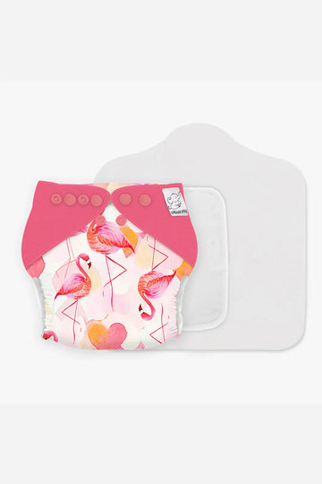 Flamingo Hearts Cloth Diaper for Babies