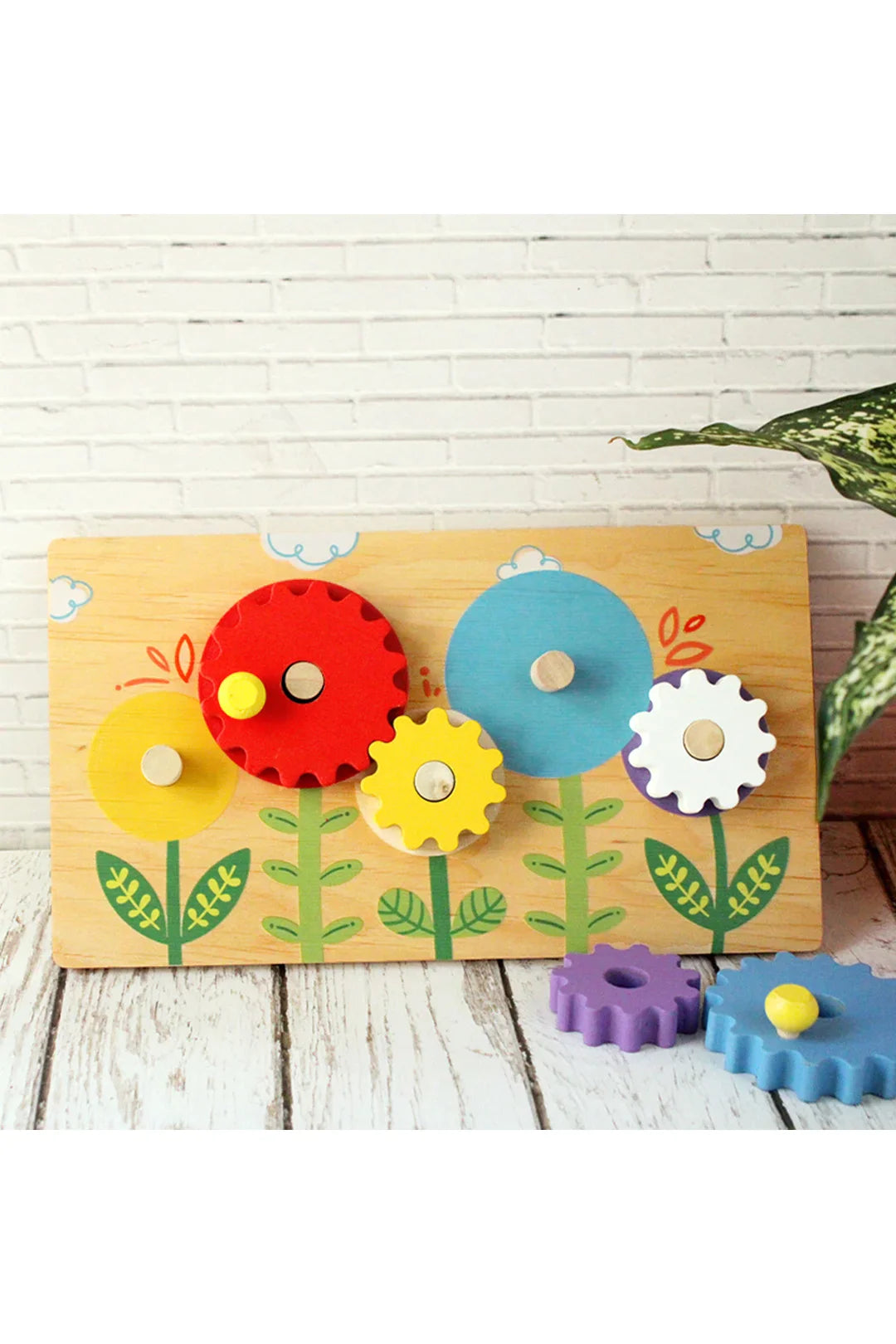 Flower Garden Wooden Gear Toy