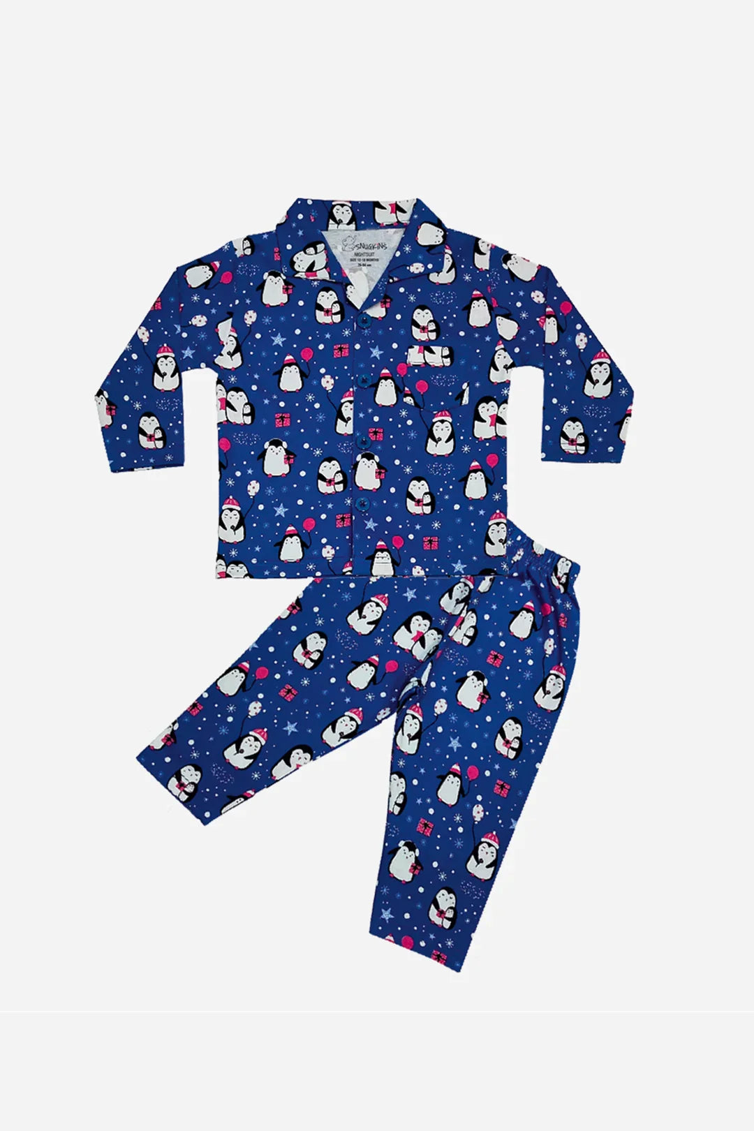 Penguin Printed Full Sleeves Kids Pyjama Set