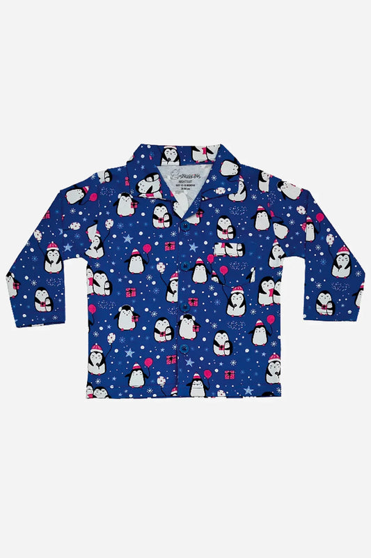 Penguin Printed Full Sleeves Kids Pyjama Set