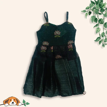 Green Strap Frock Adding Elegance to Little Ones