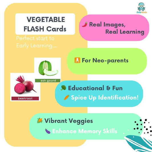 ZulaMinds Vegetable Flash cards