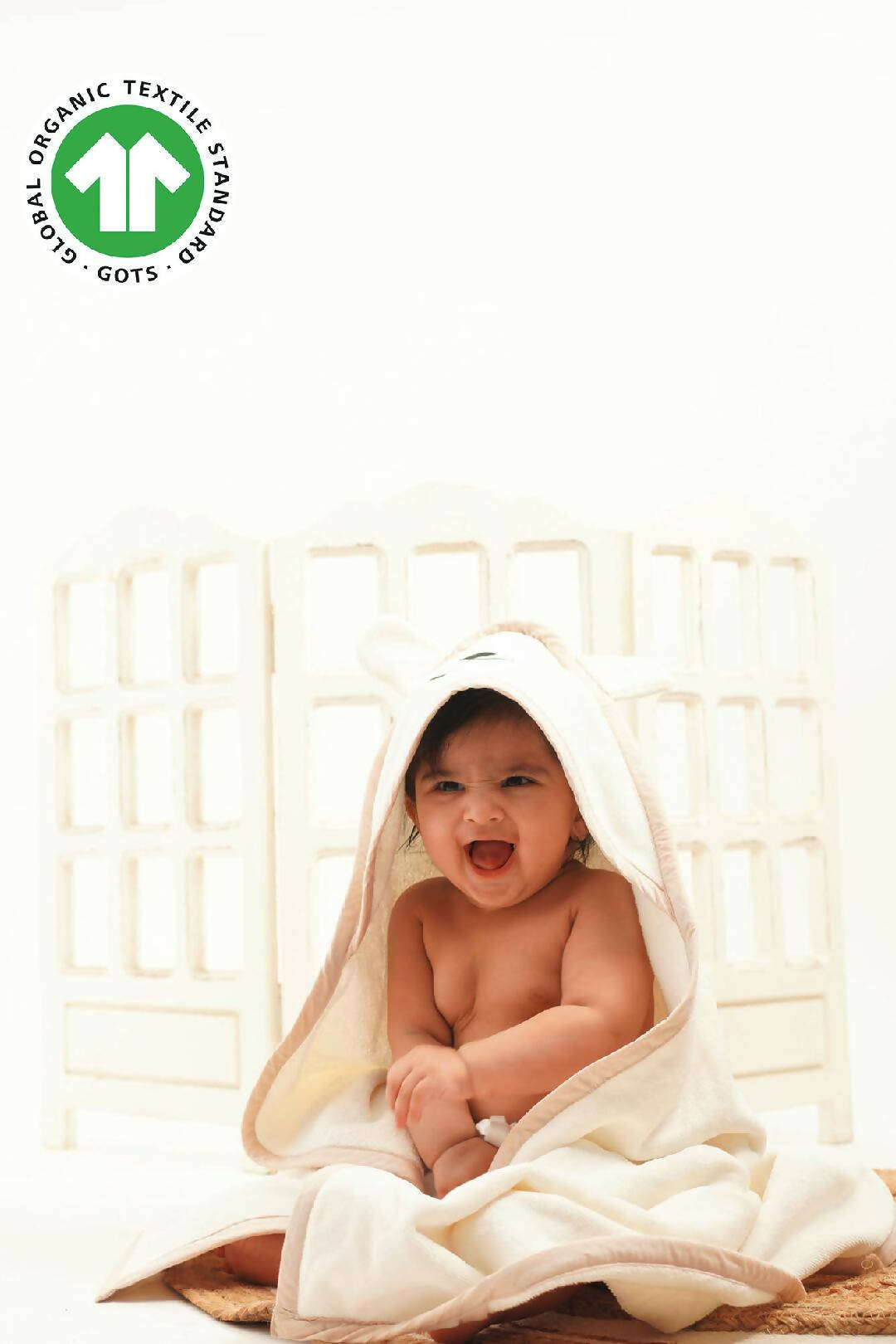 Greendigo Organic Cotton Unisex Hooded Baby Bath Towel for baby boys and baby girls 4