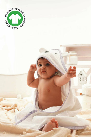 Greendigo Organic Cotton Unisex Hooded Baby Bath Towel for baby boys and baby girls -5