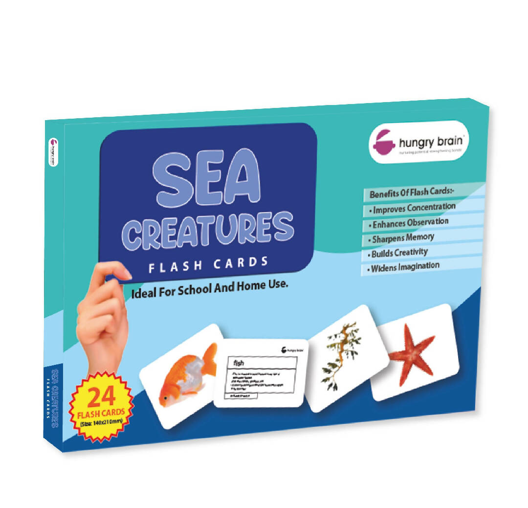 Sea Creatures Flash Cards for Babies and Infants for Early Learning and Stimulation