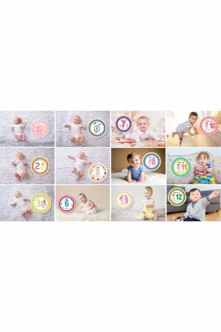 Milestone Cards for First Year Girl Baby (Pack of 12)