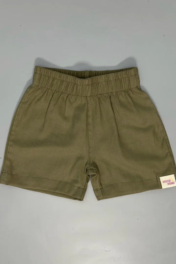 Military Green Organic Cotton Shorts for Boys