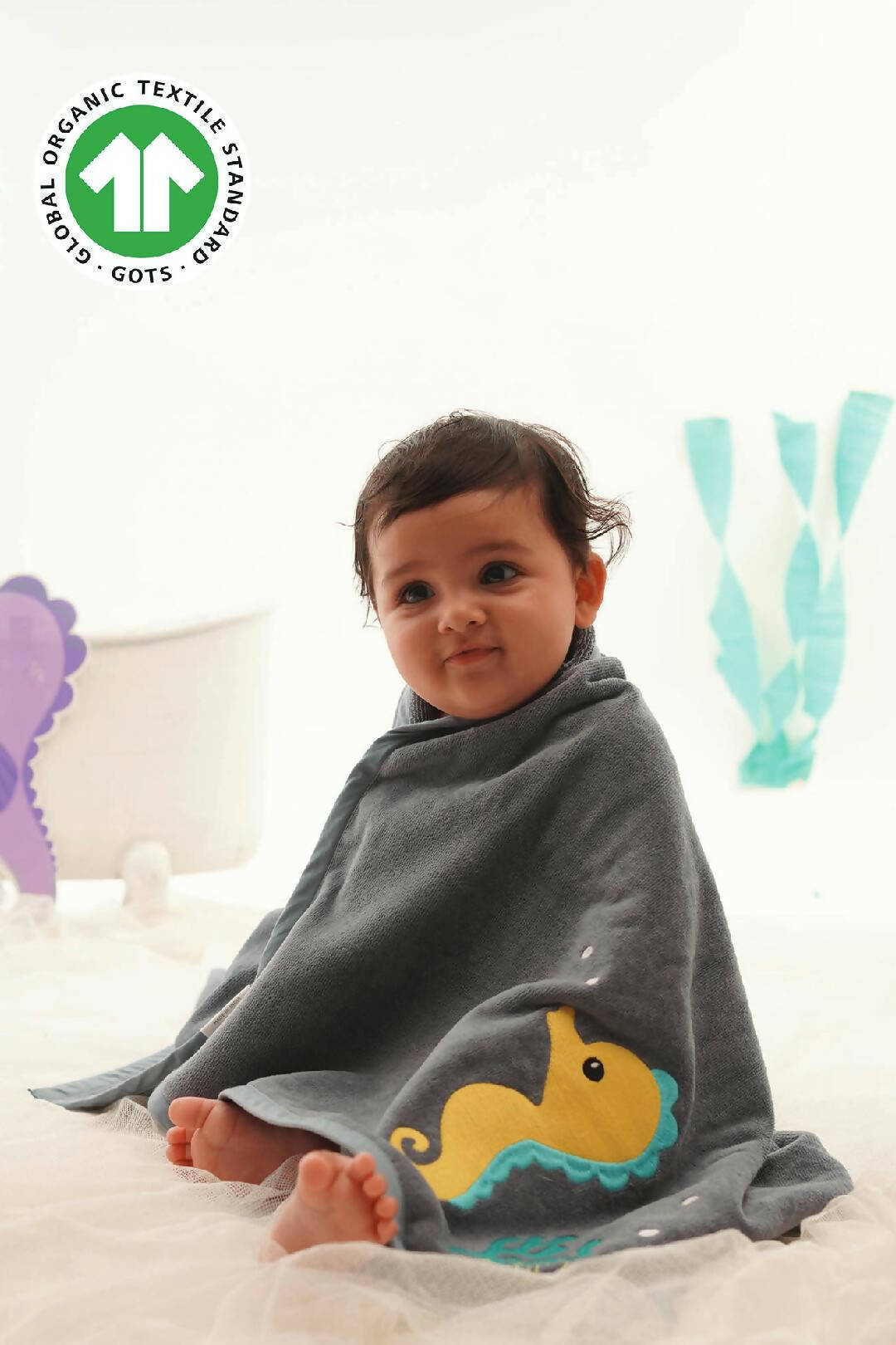 Greendigo Organic Cotton Unisex Baby Bath Towels for baby boys and baby girls_2