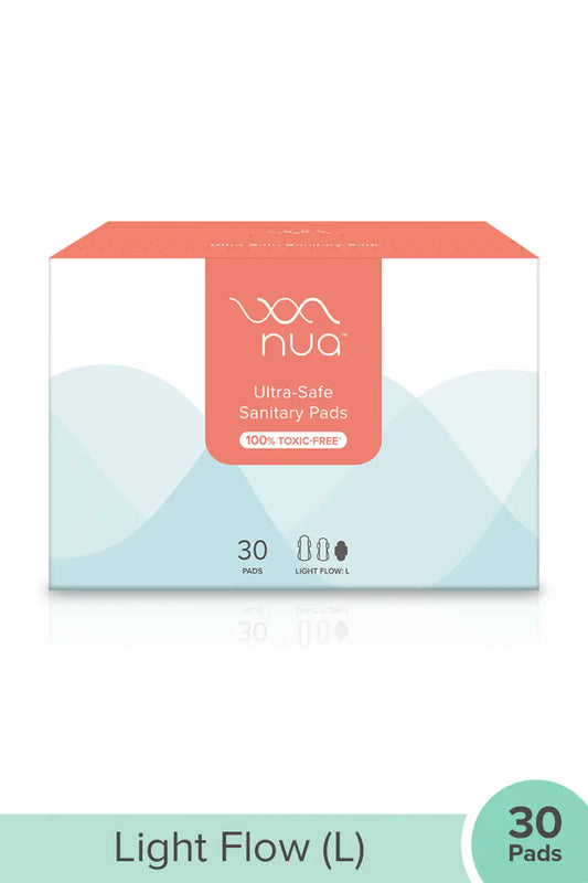 Nua Ultra-Safe Sanitary Pads For Women | 30 Ultra Thin Pads | Light Flow-L
