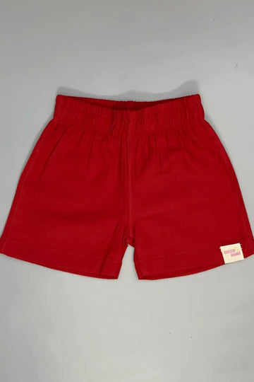 Red Organic Cotton Shorts for Boys