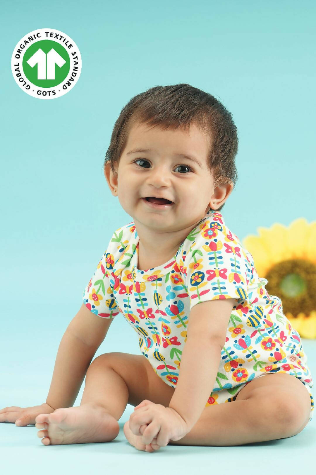 Greendigo Organic Cotton Printed Unisex Baby Bodysuit for baby boys and baby girls