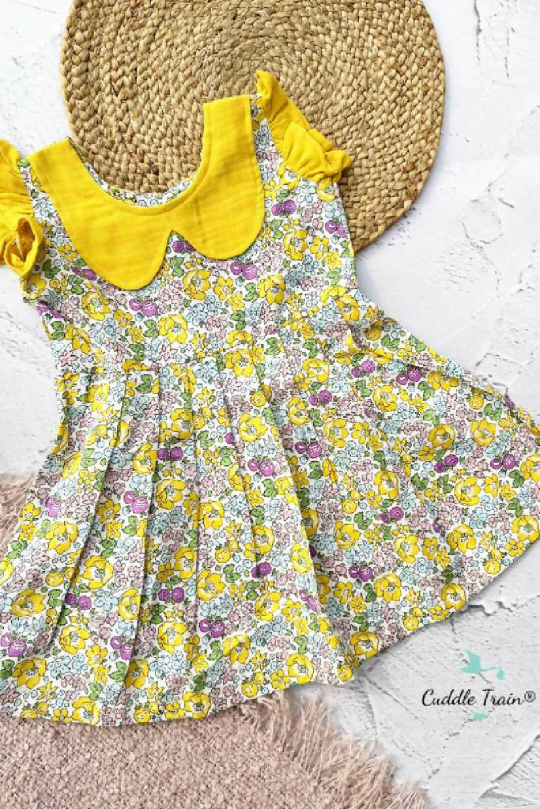 Multicolor Floral All Over Print Cotton Frock For Girls