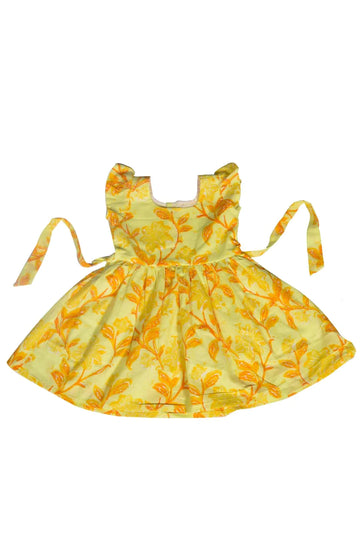 Yellow Blossoms Adorable Little Ones Cotton Girls Frock