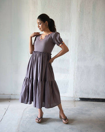 Tanika Purplish Grey for Nursing Women's Dress