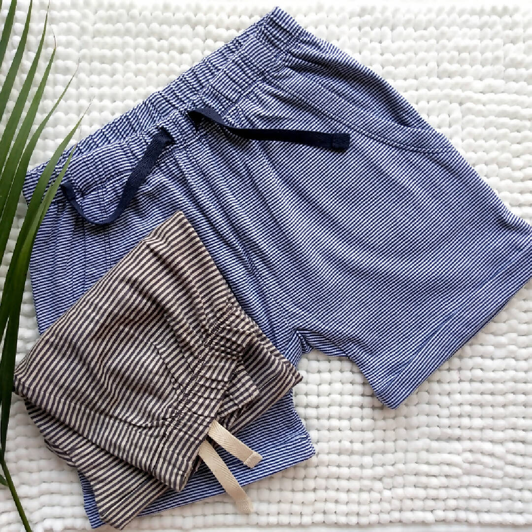 Boys shorts- organic cotton black and blue pic 2