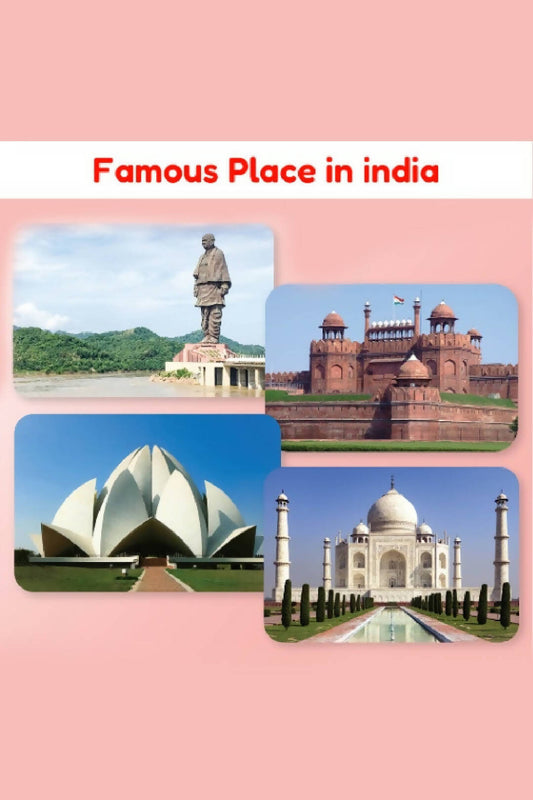 Famous Places of India Flash Cards for Babies and Infants for Early Learning and Stimulation