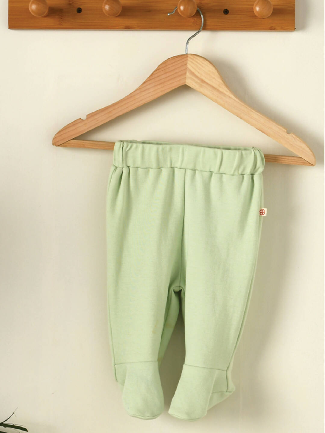 Pastel Green Organic Cotton Leggings for Baby girl